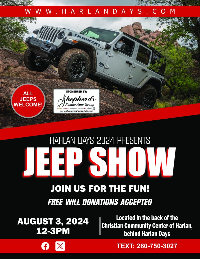 Harlan Days 2024 Jeep Show Flyer